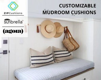 Custom made Indoor cushions 2 inch thick , Mudroom cushion, Window Cushion , Nook Cushion , Free shipping