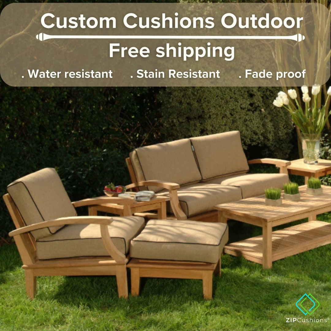 Custom Size Outdoor Cushions, Sofa Cushion, Fade Proof, Easy to Clean