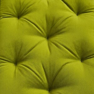 Cozy PAPASAN chair cushion with a tufted round design, ideal as a floor cushion, swing cushion, or decorative floor pillow. The soft linen PAPASAN chair pillow offers comfort and style, perfect for indoor lounging or patio seating.