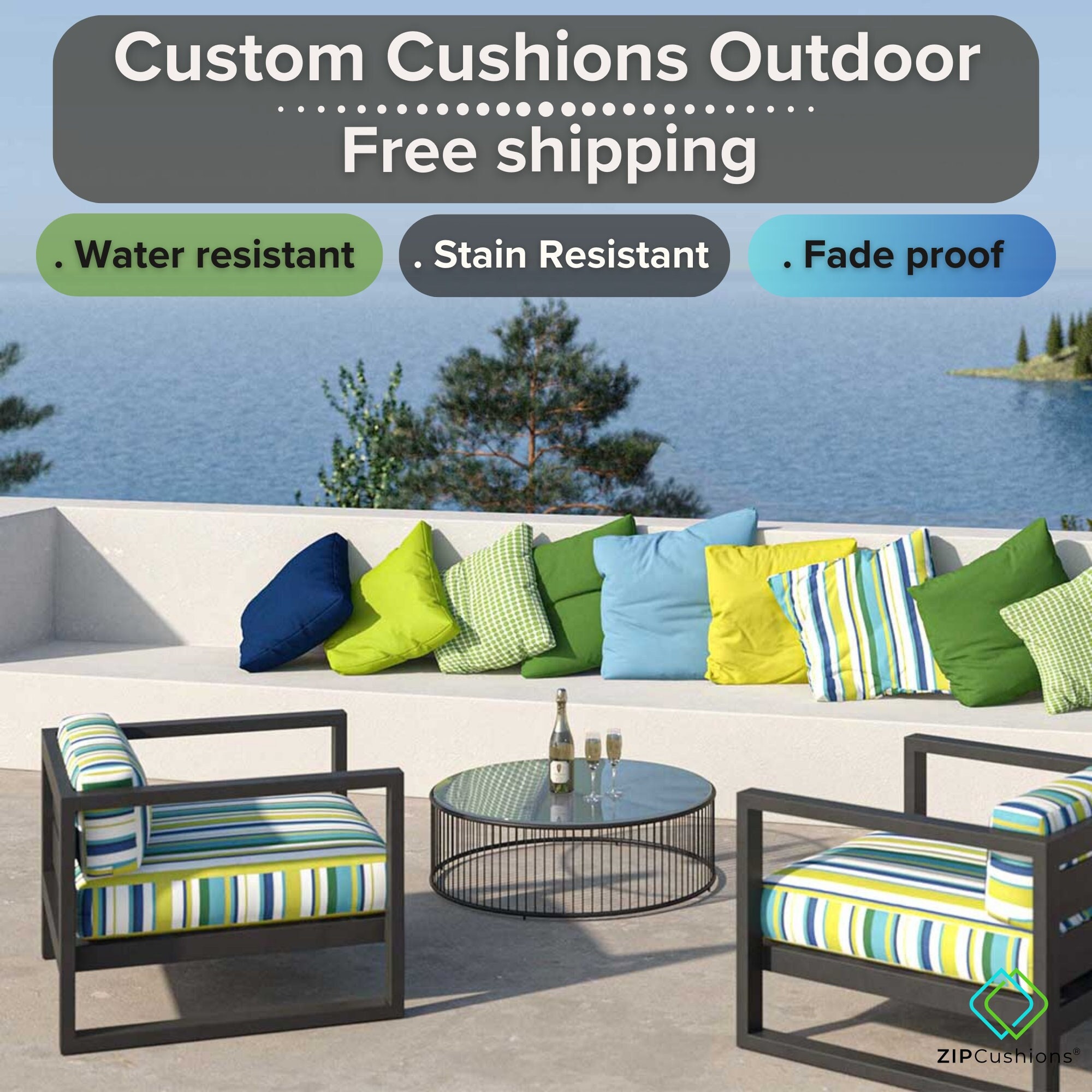 Custom Couch Seat Cushion - ZIPCushions