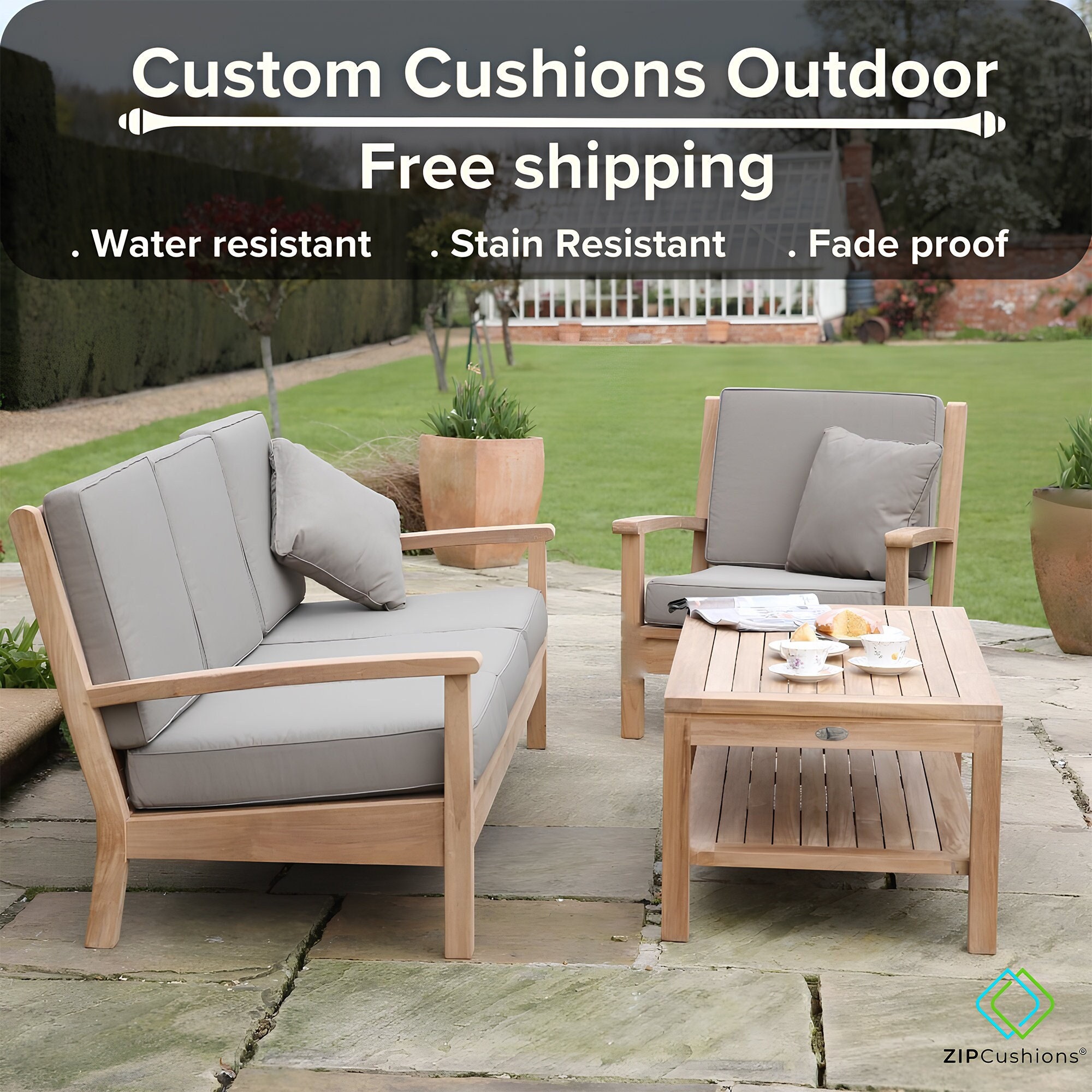 YouLoveIt 4 Pack High Back Chair Cushion Thick Seat Cushion Garden Home  Office Chair Padded Outdoor Patio Seat Cushion for Patio Garden Decor with