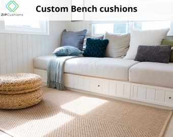 Custom Size Indoor Bench Cushion, Mudroom cushion, Window cushion , Reading nook cushion , Livingroom cushion, Fast  + Free ship