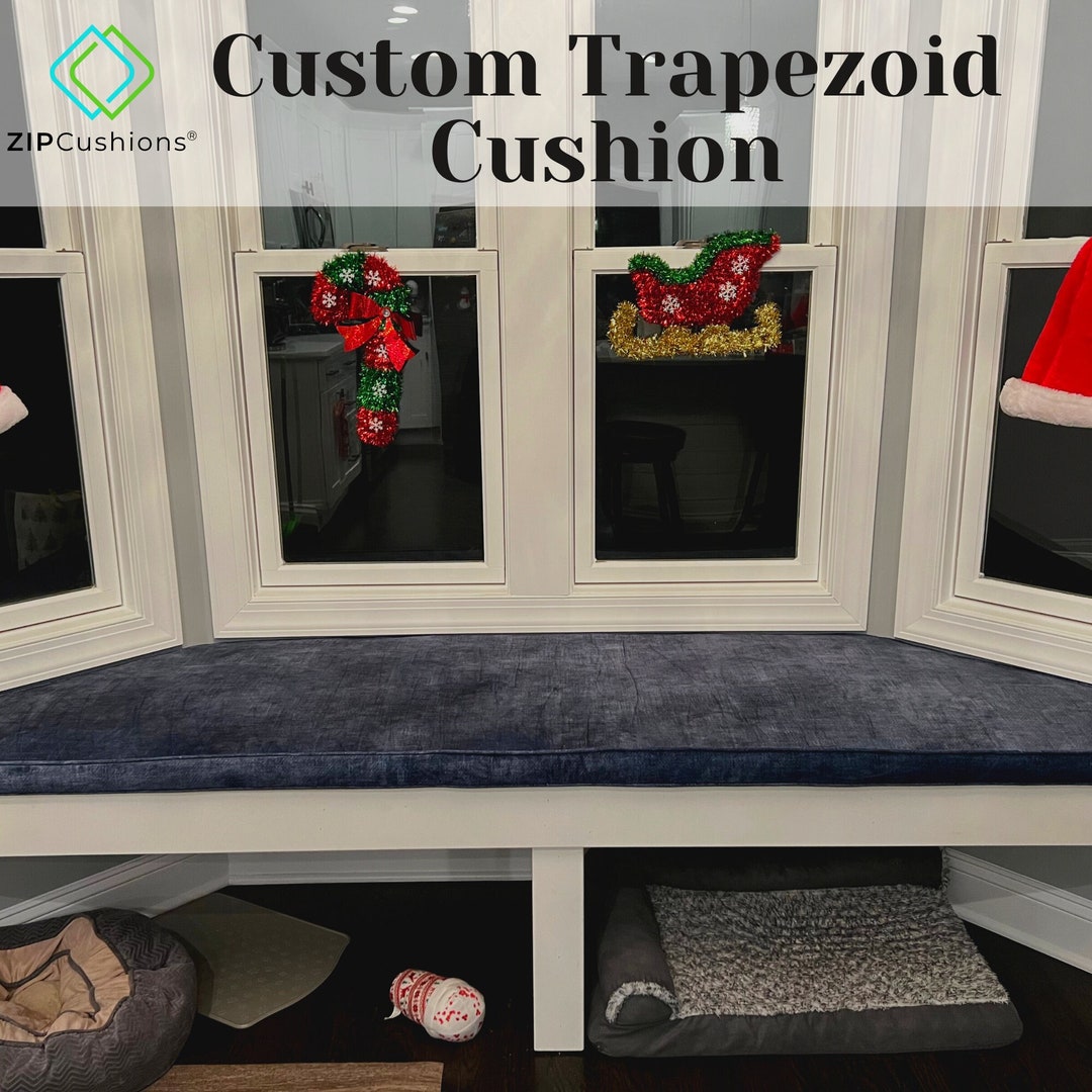 Custom Cushion for Bay Window Trapezoid Bench Cushion, Mudroom Cushion