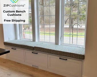 Custom Mudroom Bench Cushion, Window Seat Pad, Reading Nook Banquette Pad, Velvet Fabric