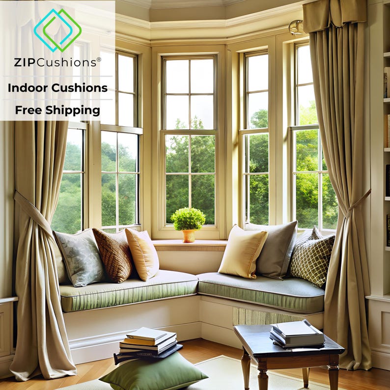 Best HD Pictures about  Trapezoid Bay Window Cushions  with No AI Images