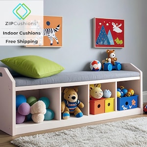 Kids Reading Nook Cushion for Kallax Shelf | Washable Velvet Cover, Cozy Play Area Seat