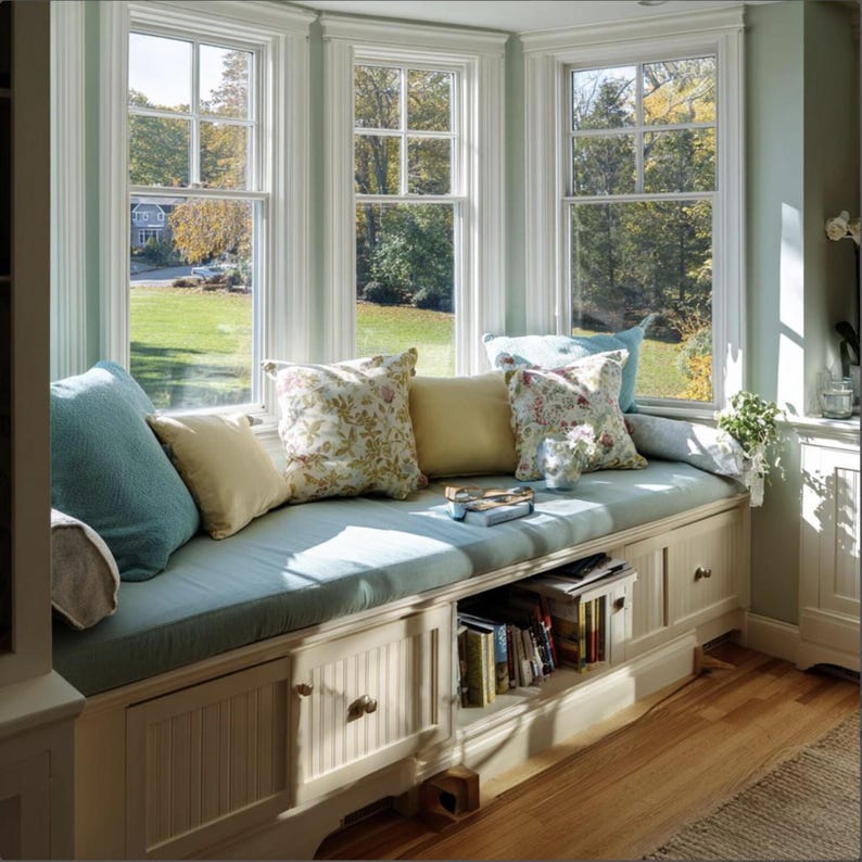 Custom Bay Window Bench Cushion: Trapezoid & Odd-Shape Seating image 7