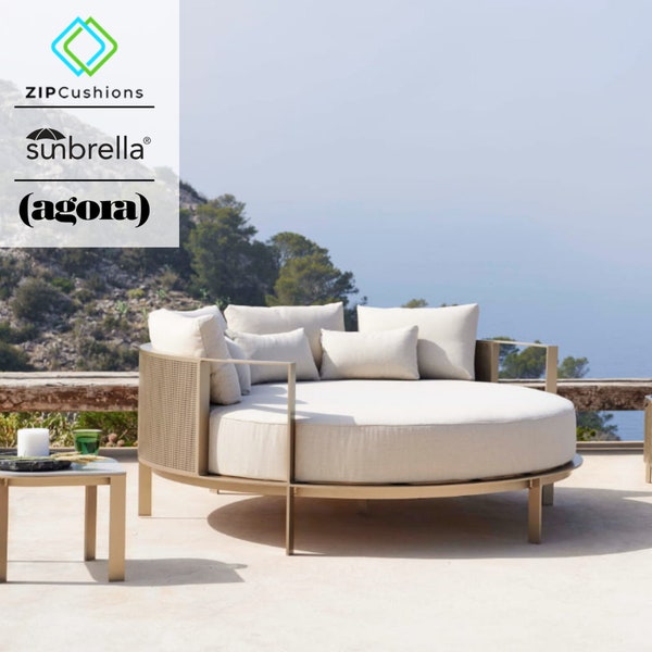 Outdoor/Indoor Sofa Cushion, Patio Garden living room furniture, Seat Cushion, Custom Shape, Round Cushion