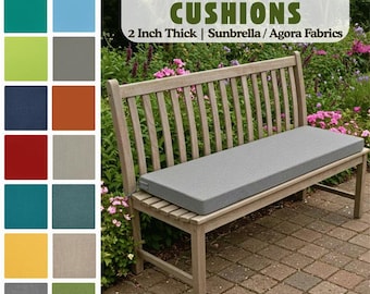 2&quot; Thick Outdoor Bench Cushions – Sunbrella Fabric, Custom Outdoor Cushions, Outdoor Cushion Covers, Patio Cushions, Waterproof Cushion