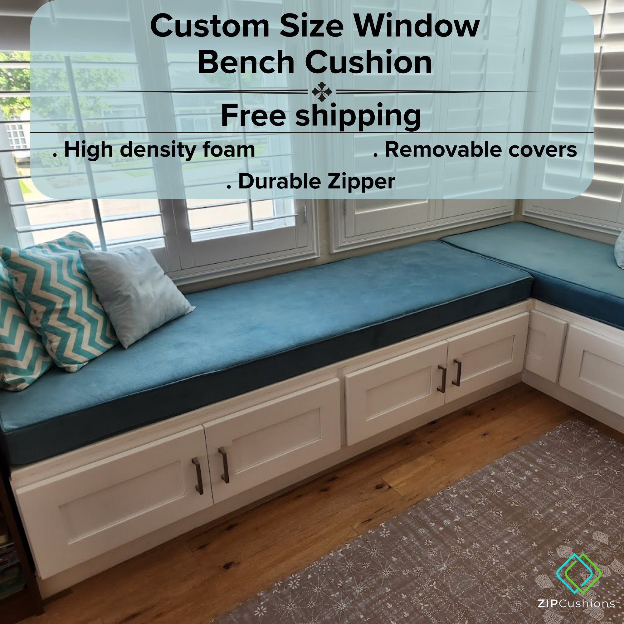 Custom Size Chair Pad, Bench Seat Cushion for Indoor Furniture, Mudroom  Bench Cushion, Window Box Nook Cushion Set, Bay Bench Pillow, High Density
