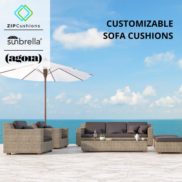 Outdoor/Indoor Sofa Cushion, patio garden living room furniture, Seat Cushion, Custom Shape Active