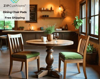 Custom Dining Chair Cushions – Velvet Upholstered Seat Pads (3" Thick)