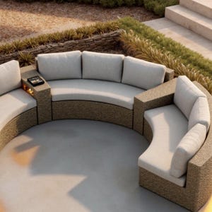Custom Patio Sofa Cushions, Outdoor Bench Cushions, Sunbrella Fabric, Made to Order with free delivery