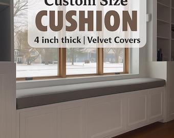 Custom 4-Inch Velvet Bench Cushion – Made to Fit Window Seats, Mudrooms & More