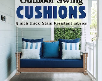 3&quot; thick cushion for porch swing cushion, custom Waterproof, Fade-Proof, Stain-Resistant, Removable Covers and HD Foam
