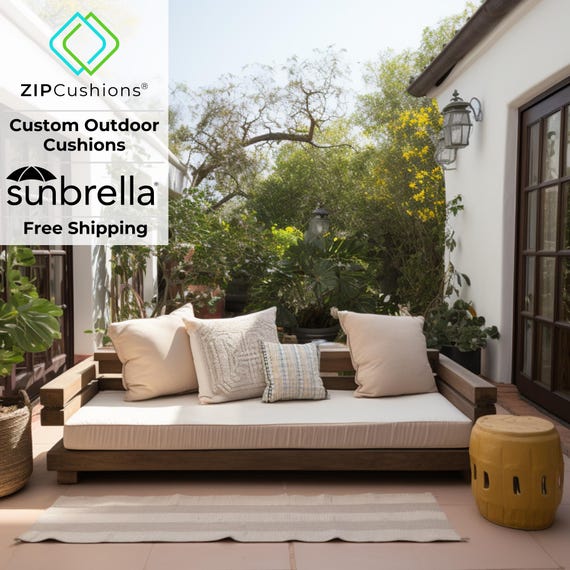Custom Outdoor Cushion With Sunbrella Fabric 25 Fabrics Custom Shape Seat Cushion Easy to Clean 5 Years of Warranty Fastfree Ship Etsy UK