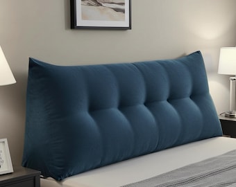 Tapered Backrest Custom cushion, Large Headboard Pillow, Wedge pillow Cushion, Lumbar back Cushion,Triangular Rest, Back Seat Pillow for Bed
