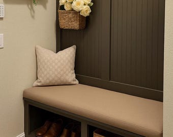 Custom Bench Cushion, 3" Thick High-Density Foam Seat Pad, Removable Cover