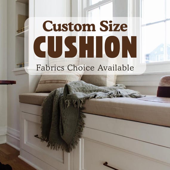 Custom Linen Bench Cushions: 3" Thick Window Seat Cushion