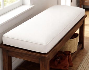 Custom 3 Inch Velvet Bench Cushion – HD Foam, Any Size Any Shape, Handmade USA