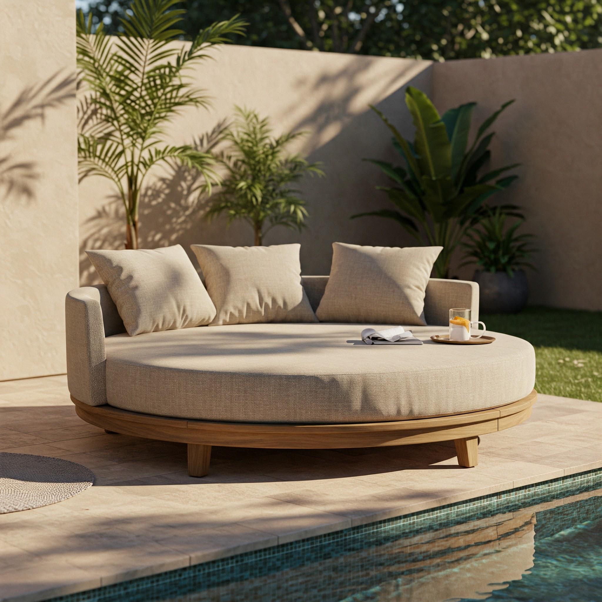 Cushion Cover Round Outdoor Daybed Replacement Cushion Patio