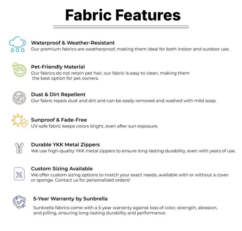 Custom Round Daybed Cushion – Fade-Proof, Weather-Resistant Sunbrella or Agora Fabrics for Outdoor Comfort. afbeelding 6