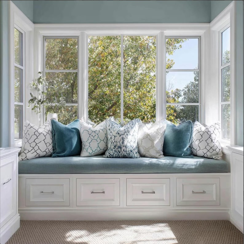 Custom Bay Window Bench Cushion: Trapezoid & Odd-Shape Seating image 1