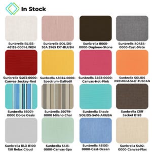 Premium Sunbrella fabric for making weatherproof patio bench cushions, swing seat pads, and balcony daybed covers.