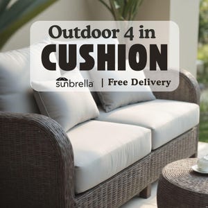 Custom Sunbrella Kissen für den Außenbereich - 4 Zoll Dicke, Sitzbank, Liege, Fenster Nook Kissen