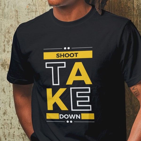 SHOOT TAKEDOWN tee, Men or women's, wrestling ts, wrestler's gift tee, gym t-shirt, wrestling mat shirt, athlete shirt, workout tee-shirt