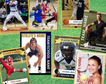 Custom Youth, Children & kids Athlete trading cards, sports cards