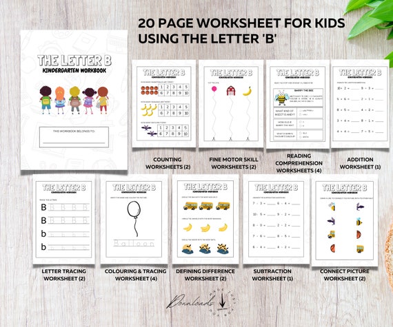 The Letter B  21 Page Printable Workbook for Kids