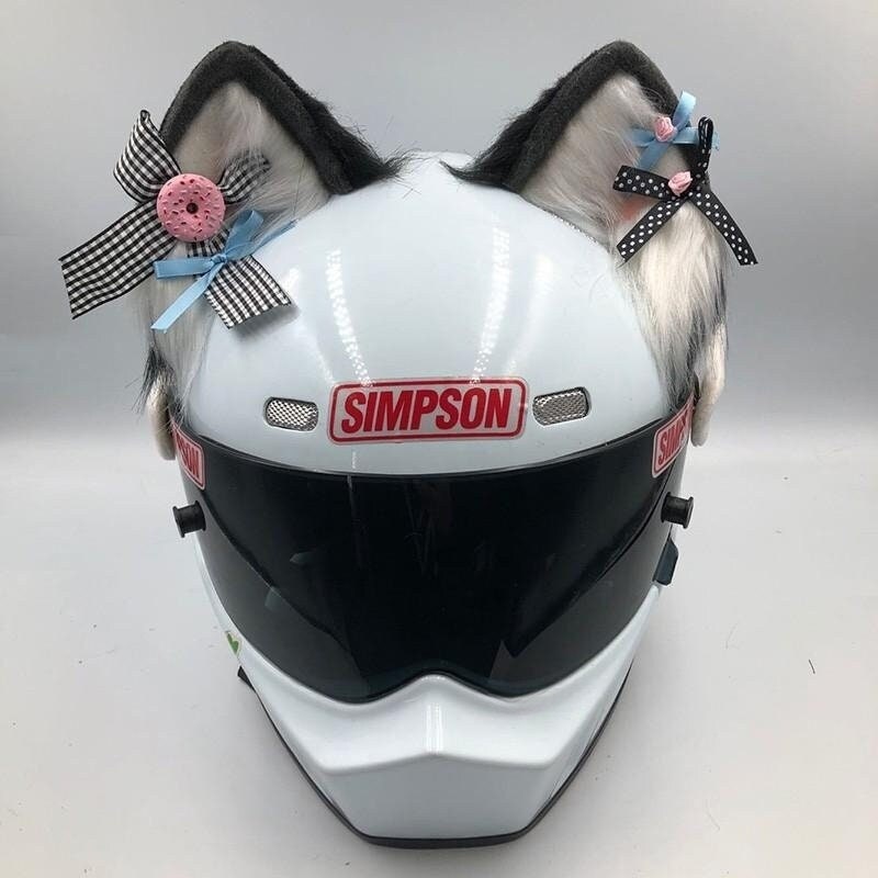 4 Sets of Cat Ears Helmet Accessories With Cute Bow Harley Etsy