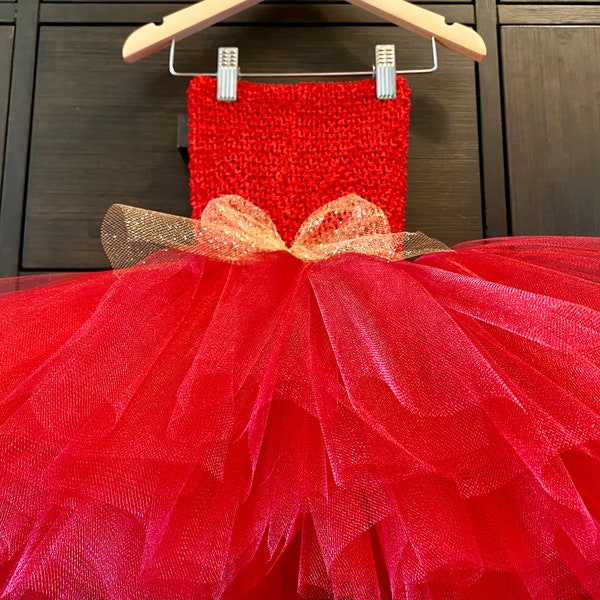 Christmas Tutu Dress, Holiday Costume, Red Tutu Dress, Little Girl, Toddler Dress, Valentine's Day dress, Birthday Dress, Valentine’s Day