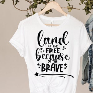 Land of the Free por el Brave svg, 4 de julio svg, Independence Day svg, USA svg, Digital file for Cricut, Silhouette