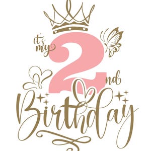 Mijn tweede verjaardag Svg, het is mijn 2e verjaardag Svg, verjaardag Svg, twee jaar oude Svg digitaal bestand silhouet / Cricut