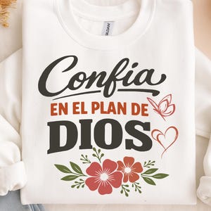 Confía en el Plan de Dios PNG ,Frase cristiana inspiradora , Diseño religioso .descarga inmediata , for sublimación image 2