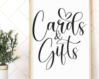 Cards and Gifts Sign SVG, Wedding Shower Decor (Digital Download)