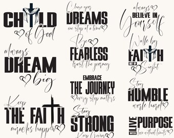 Motivational Inspirational  Bundle SVG ,Positive Quote SVG , Uplifting Saying Cut File |, Cricut Silhouette Design