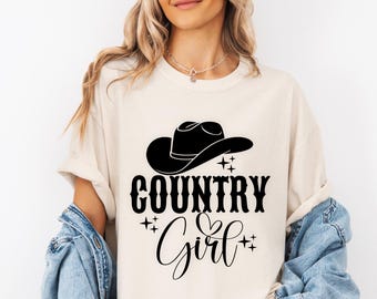 Country Girl Cowboy Hat SVG, Western Clipart (Digital Download) Svg, Png, Dxf, Eps