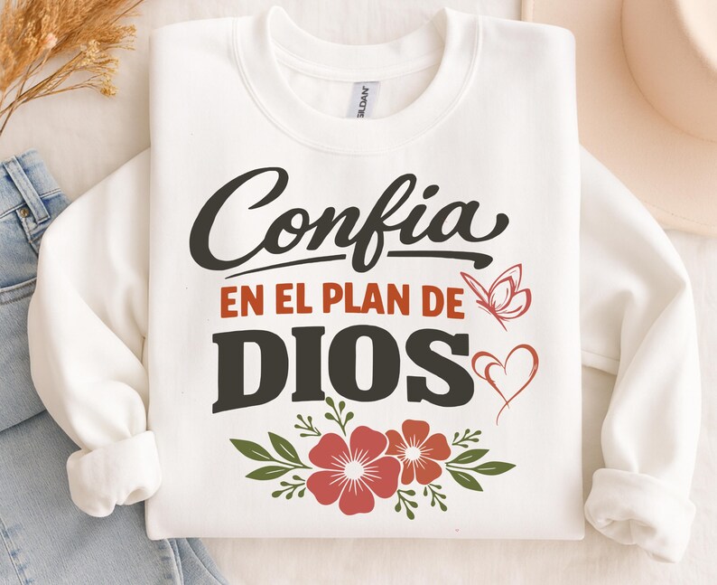 Confía en el Plan de Dios PNG ,Frase cristiana inspiradora , Diseño religioso .descarga inmediata , for sublimación image 2