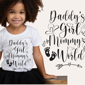La niña de papá El mundo de mamá Svg, La niña de la camada Svg, , Recién nacida Svg Bebé niña, Svg, Regalos para recién nacidos, SVG Png, Dxf, Descarga digital