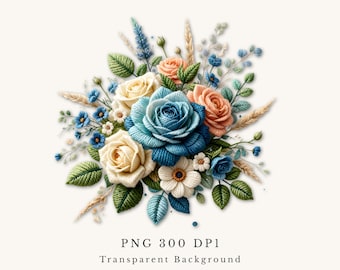Imagem PNG de flor de fio artificial, clipart de flor (download digital)