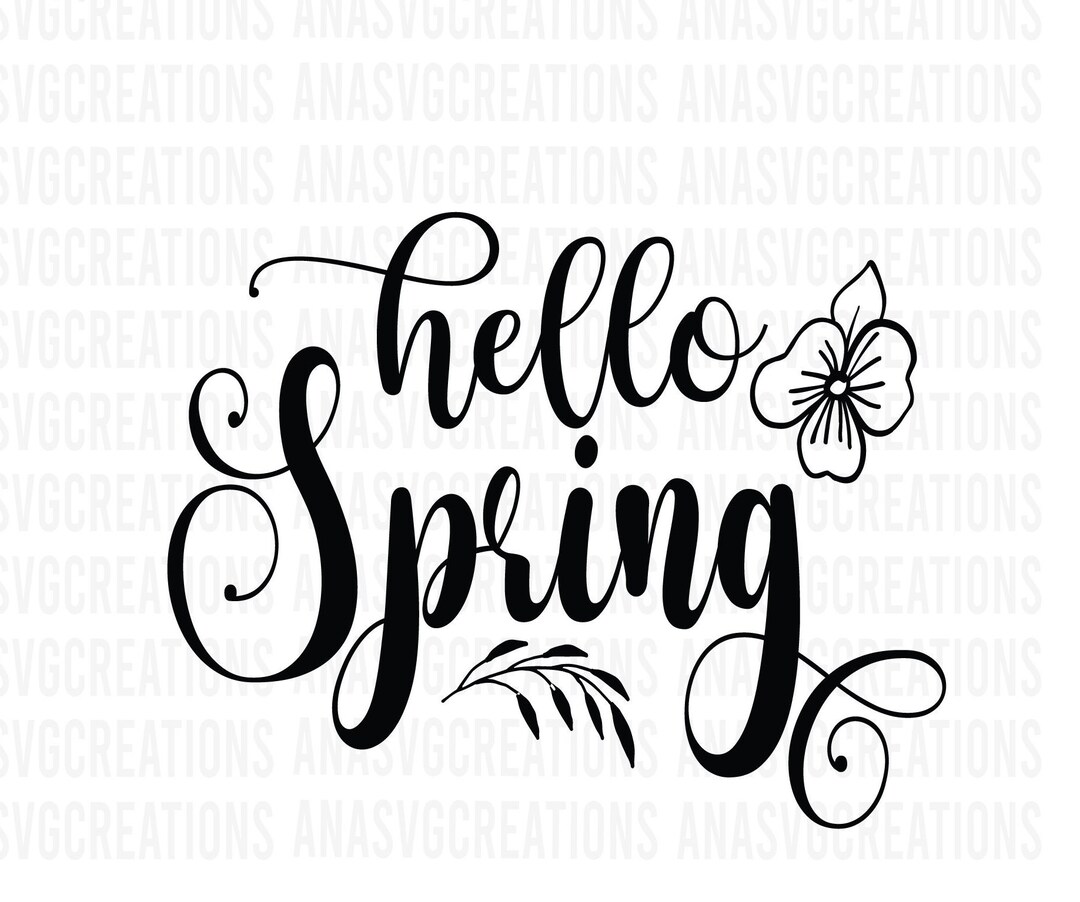 Hello Spring SVG, Floral Round Sign, Cut Files (digital Download) - Etsy