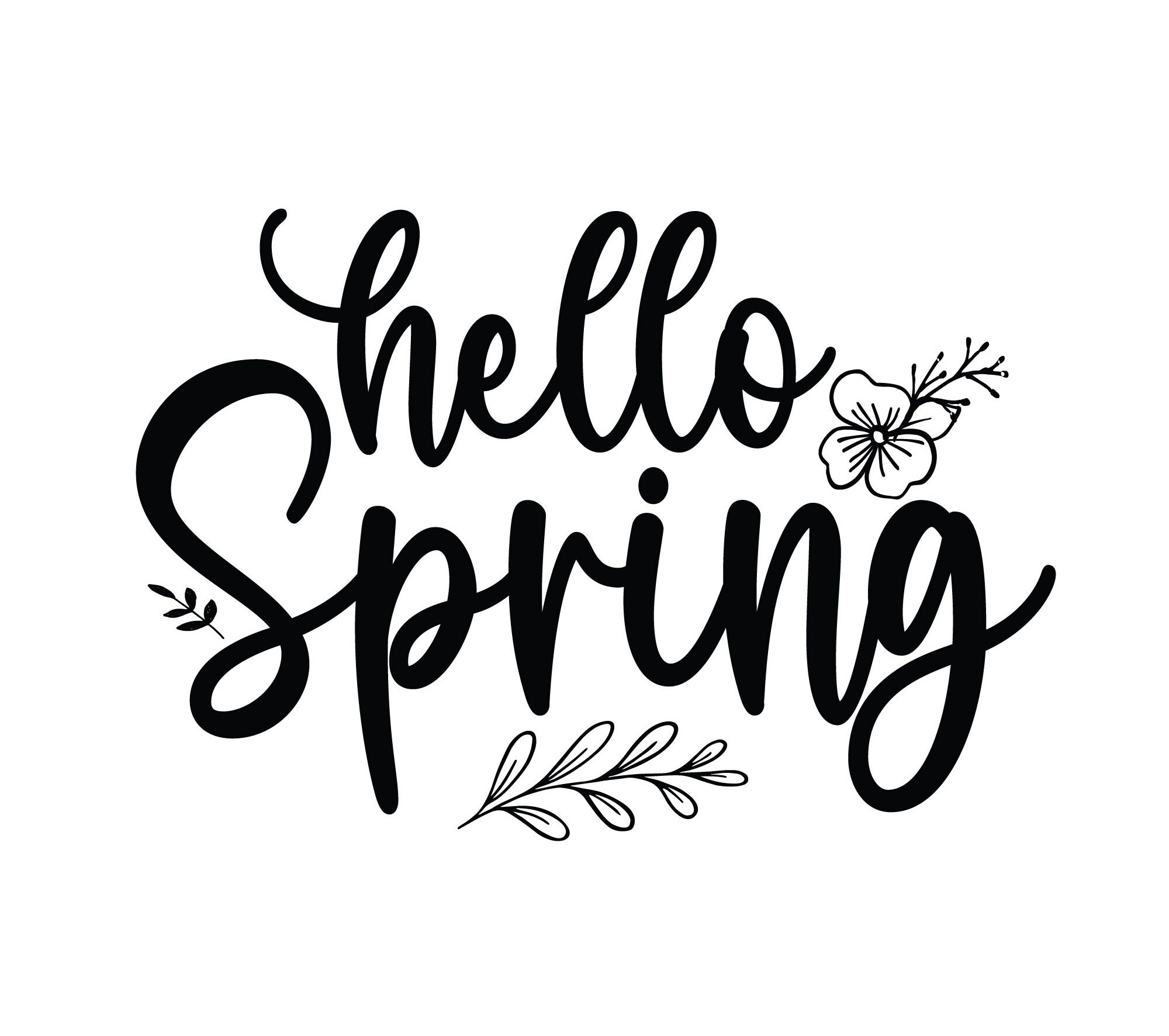 Hello Spring SVG, Floral Cut File (digital Download) - Etsy