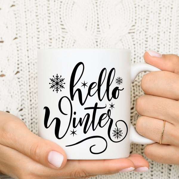 Hello winter SVG, Winter Sign, Holiday Sign , Farmhouse SVG, Cricut , silhouette . Glowforge