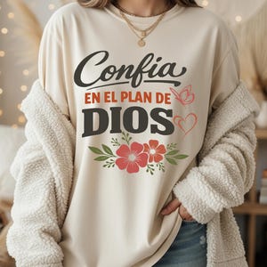 Confía en el Plan de Dios PNG ,Frase cristiana inspiradora , Diseño religioso .descarga inmediata , for sublimación image 7