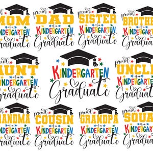 Diplômé de la maternelle 2025 SVG, famille fière Bundle maternelle d'un diplômé Svg, fichier de sublimation maternelle Svg Png Dxf Eps