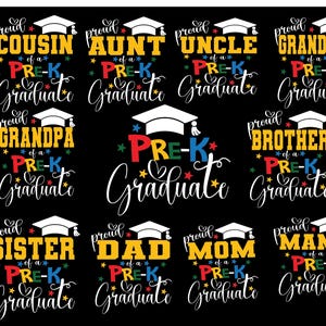 Diplômé de la maternelle 2025 SVG, Svg de l'obtention du diplôme de pré-K, svg de remise des diplômes Bundle familial fier de la sublimation de pré-K, fichier Cricut, téléchargement numérique