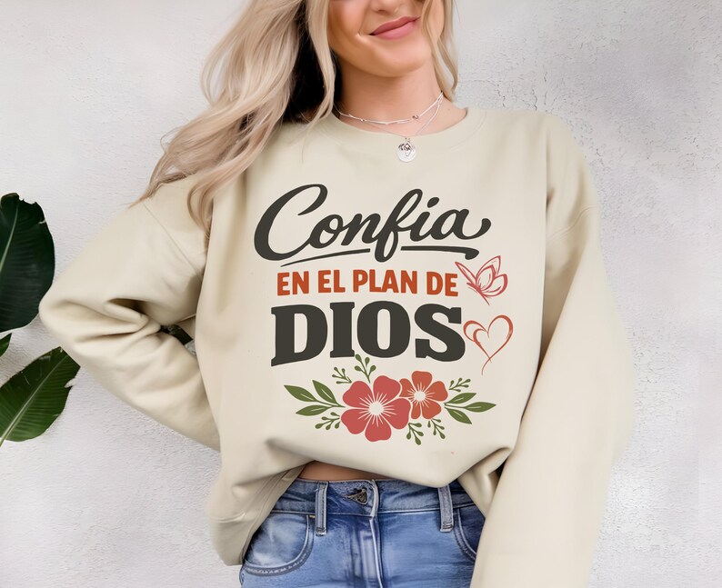 Confía en el Plan de Dios PNG ,Frase cristiana inspiradora , Diseño religioso .descarga inmediata , for sublimación image 5